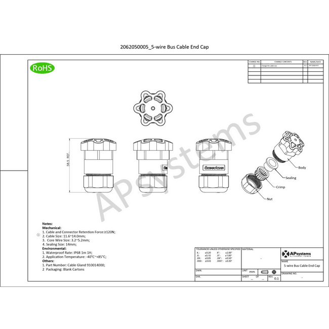 APSystems | 5C AC Bus cable End Cap 2