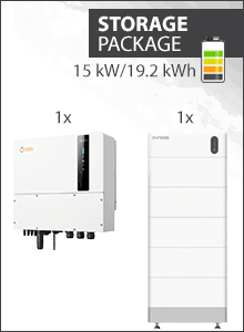 19.2 kWh Paquete almacenamiento - Solis S6-EH3P-15K-ND  + 5x Dyness Tower Pro