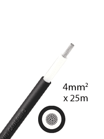 Athilex 4 mm2 single-core DC cable 25m - negro