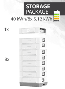 40kWh Dyness Stack100 Opslag Paquete - 8x 5.12kWh Batería Stapel