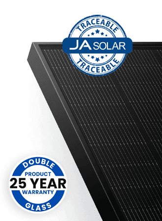 JA Solar 450W N-type, dubbel glas bifaciaal LB Traceable , 54 cellen, All Negro, MC4