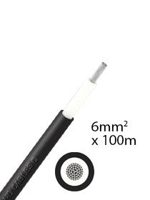Athilex 6 mm2 single-core DC cable 100 m - negro
