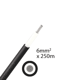 Athilex 6 mm2 single-core DC cable 250m - negro 