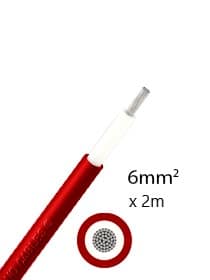 Athilex 6mm2 single-core DC cable 2m - red