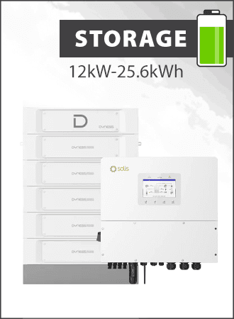 Solis S6 EH3P12K-H-EU y Dyness Stack 100 25,6 kWh Paquete almacenamiento 