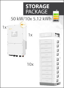 Solis S6 EH3P50K-H-EU y Dyness Stack 100 51kWh Paquete almacenamiento