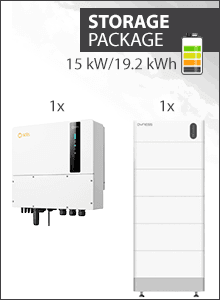 19.2 kWh Paquete almacenamiento - Solis S6-EH3P-15K-ND  + 5x Dyness Tower Pro