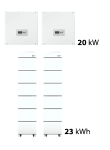 RCT Power 23 kWh RCT Paquete almacenamiento - 2x 10 kW hybrid Inversor + dubbele toren (2x6 Baterías)