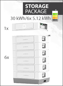 30kWh Dyness Stack100 Opslag Paquete - 6x 5.12kWh Batería Stapel