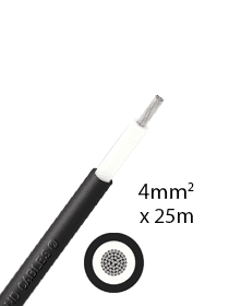 Athilex 4 mm2 single-core DC cable 25m - negro