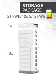 51kWh Dyness Stack100 Paquete almacenamiento - 10x 5,12kWh batterijstapel