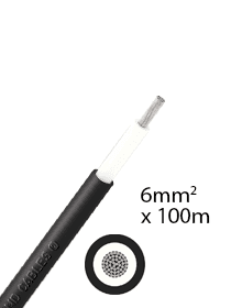 Athilex 6 mm2 single-core DC cable 100 m - negro