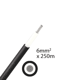 Athilex 6 mm2 single-core DC cable 250m - negro 