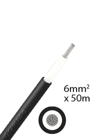 Athilex 6 mm2 single-core DC cable 50m- negro