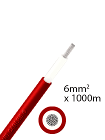 Athilex 6mm2 eenaderige DC cable 1000m - red