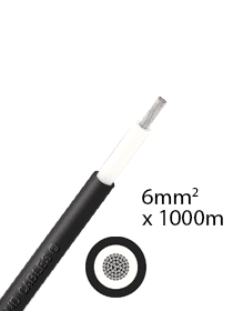 Athilex 6mm2 eenaderige DC cable 1000m - black