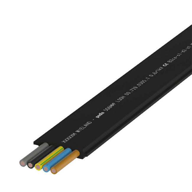 Wieland Vlakbandkabel | 5x16mm2 | negro | Per Meter