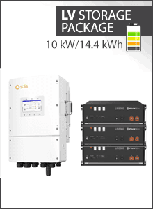 14,4 kWh LV Paquete almacenamiento - Solis 10kW 3PH hybrid LV + 3x Pylontech US5000