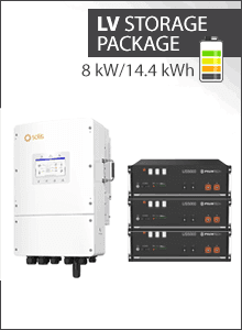 14,4 kWh LV Paquete almacenamiento - Solis 8kW 3PH hybrid LV + 3x Pylontech US5000