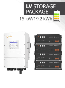 19,2 kWh LV Paquete almacenamiento - Solis 15kW 3PH hybrid LV + 4x Pylontech US5000