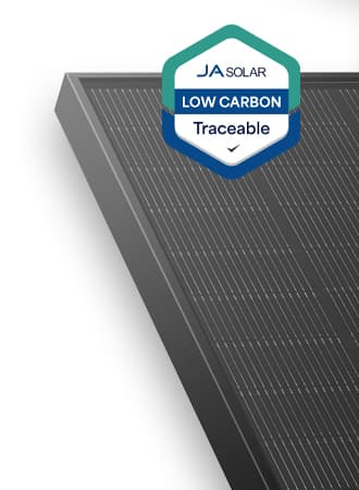 JA Solar 450W N-type, dubbel glas bifaciaal LB Traceable Low Carbon, 54 cellen, All Black, MC4