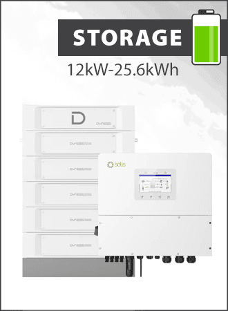 Solis S6 EH3P12K-H-EU y Dyness Stack 100 25,6 kWh Paquete almacenamiento