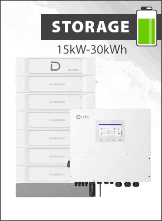 Solis S6 EH3P15K-H-EU y Dyness Stack 100 30kWh Paquete almacenamiento