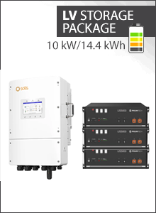 14,4 kWh LV opslagpakket - Solis 10kW 3PH hybride LV + 3x Pylontech US5000