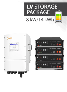 14 kWh LV opslagpakket - Solis 8kW 3PH hybride LV + 4x Pylontech US3000
