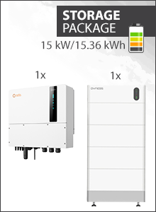 15.36 kWh Opslagpakket - Solis S6-EH3P-15K  + 4x Dyness Tower Pro